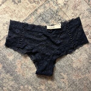 Victoria's Secret Noir Navy Lace Lace-up Cheeky Panties